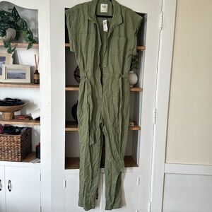 Abercrombie olive green utility jumpsuit